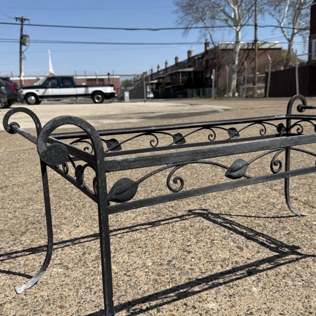 Vintage Salterini Art Nouveau Wrought Iron Garden Patio Rectangular Coffee Table For Sale - Image 9 of 12