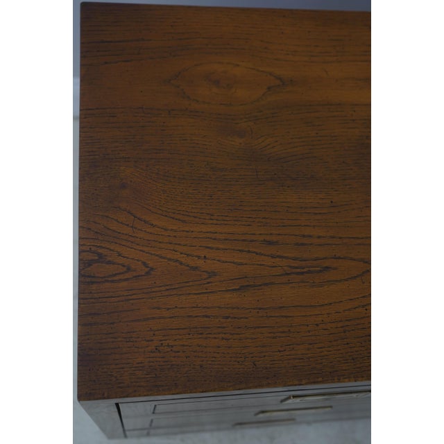 Henredon Campaign Style Oak 2 Over 2 Drawer Chest For Sale - Image 15 of 18