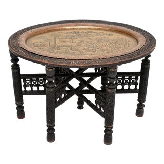 Antique Indian Tray Top Coffee Table, 1880s For Sale