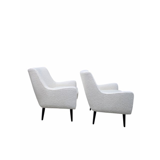 Charles Ramos MCM Lounge Chairs Attributed to Charles Ramos, Newly Reupholstered - Pair For Sale - Image 4 of 11