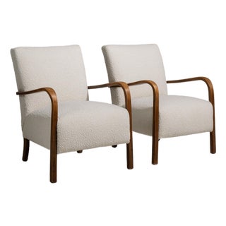 19th Century France Art Deco Cream Wood Armchair For Sale