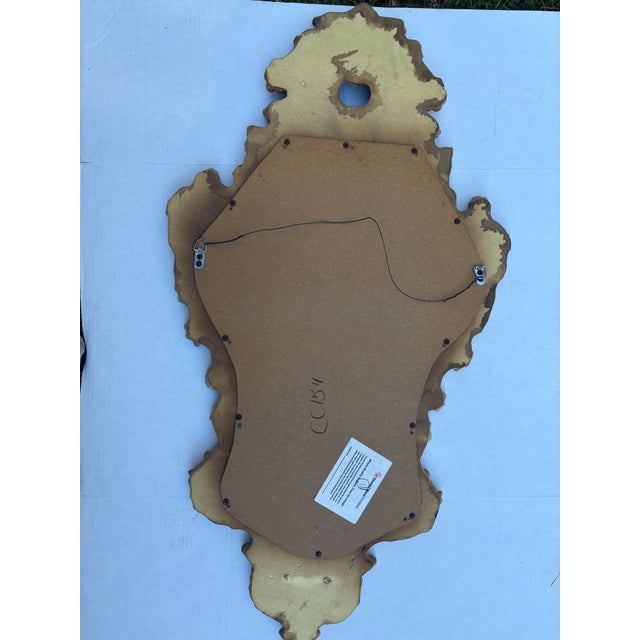 Tan Early 20th Century Rococo Baroque Italian Style Intricate Cream Wall Mirror For Sale - Image 8 of 9