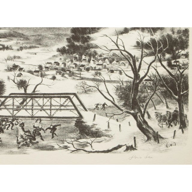 1930s 1939 After Doris Lee "Winter in the Catskills", First Edition Period Offset Lithograph For Sale - Image 5 of 9