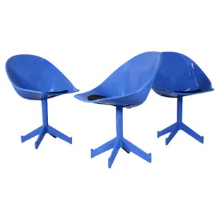 Space Age Resin and Steel Chairs, France, 1970, Set of 3 For Sale