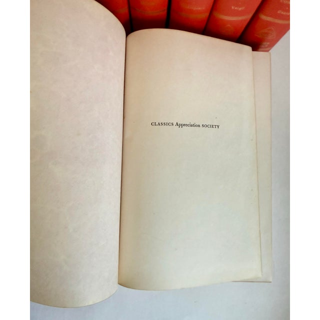 Red 1956 Set of 9 Grolier Classics Red Decorative Library Books For Sale - Image 8 of 10