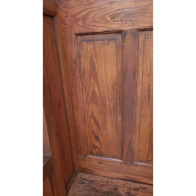 Brown Early 20th Century Large Antique Paneled Bench For Sale - Image 8 of 8