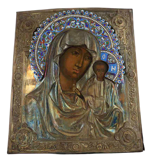 Mother of God of Kazan in Wood and Silver, 1832
