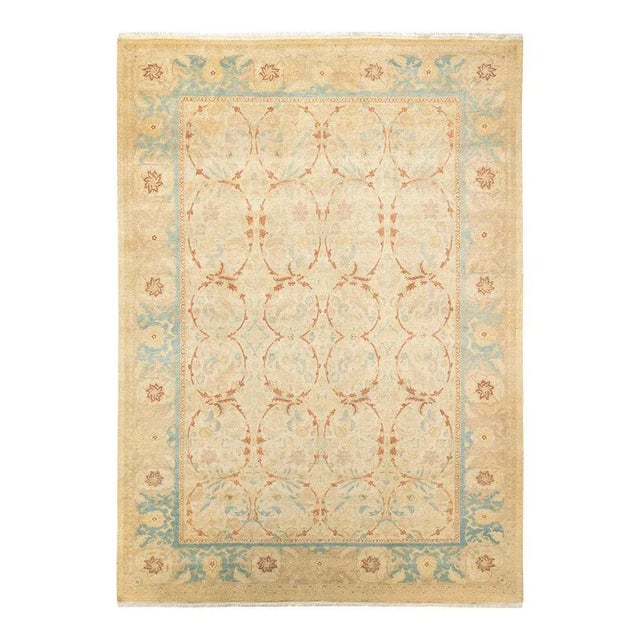 Mogul Collection Hand-Knotted Area Rug - Ivory 6' 4" x 8' 8" For Sale - Image 4 of 4