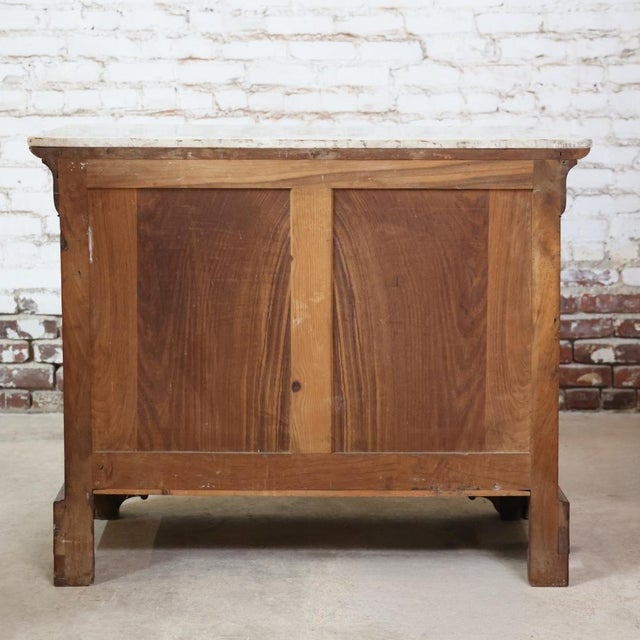 19th Century Louis Philippe Chest With White Marble Top For Sale - Image 4 of 7