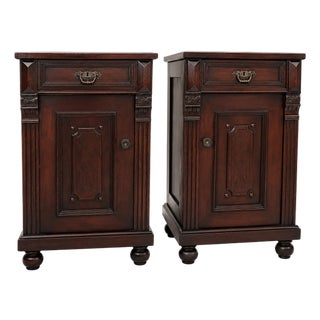 Eastlake Victorian Marble-Top Nightstands. - Pair For Sale