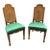 Mid-Century Drexel Heritage Side Chairs in Everfast Billiard Green Chenille - A Pair For Sale