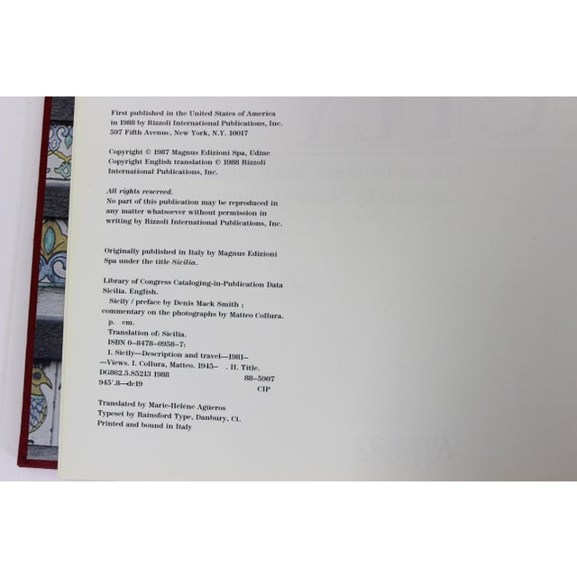 Rustic European 1987 Sicily Red Linen Hard Cover Coffee Table Book Italian Travel Reference For Sale - Image 3 of 8