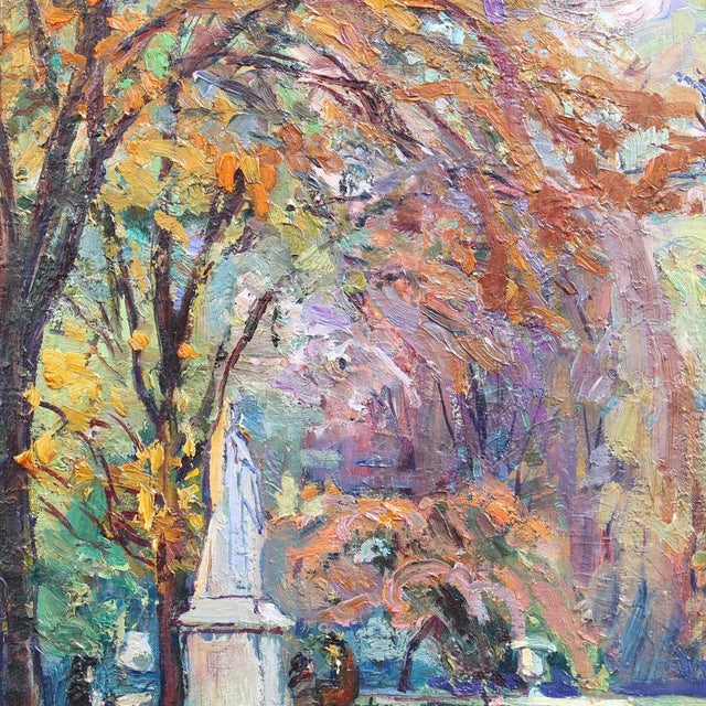 Marie de Nivouliès de Pierrefort, Le Jardin du Luxembourg, 1910, Oil on Canvas For Sale - Image 13 of 18