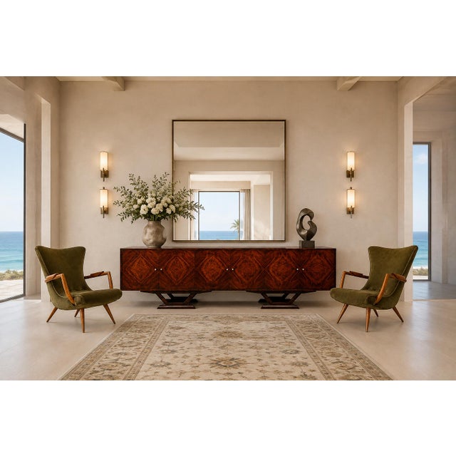 An exceptional Brazilian modern credenza designed and manufactured by Móveis Teperman during the 1950s. Monumental in...