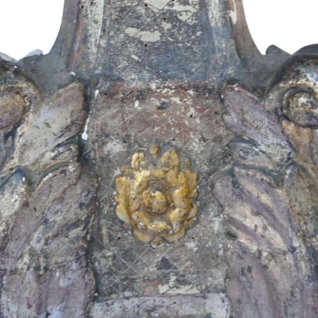 Silver 56” Tall Rare Pair of 18th-Century Italian Silvered & Giltwood Ecclesiastical Altar Prickets For Sale - Image 8 of 18