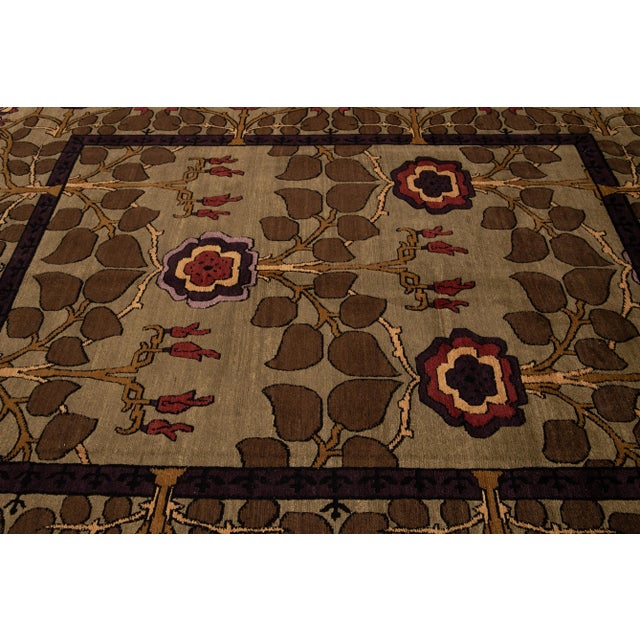 Textile 21st Century Modern Arts & Crafts Tibetan Wool Rug For Sale - Image 7 of 13