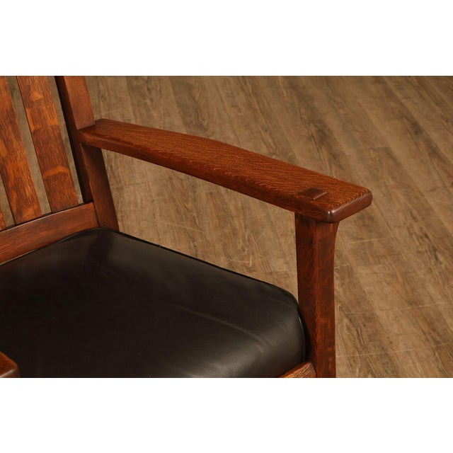 Antique L & J.G. Stickley Mission Oak Rocking Chair For Sale In Philadelphia - Image 6 of 18