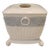 Vintage Ceramic Pale Blue White Traditional Tissue Box Cover Holder For Sale