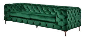 Chester Three-Seater Sofa in Green Velvet by Europa Antiques