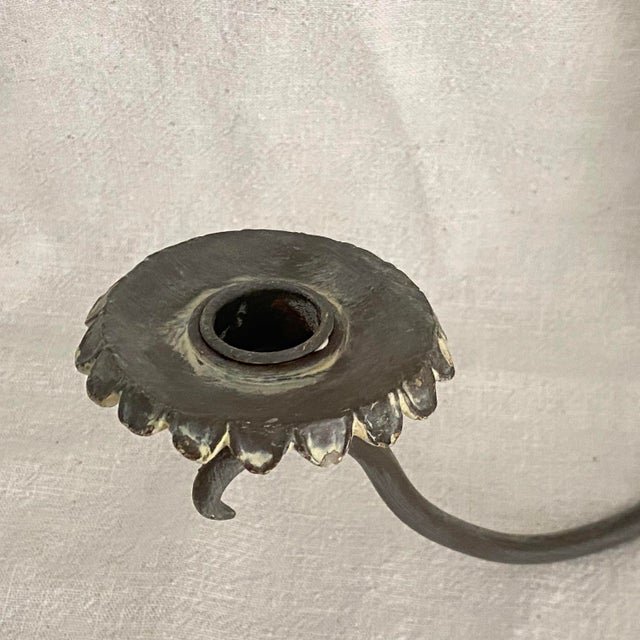 Flower Basket Candle Sconces Metal and Plaster Composite - A Pair For Sale In Sacramento - Image 6 of 10