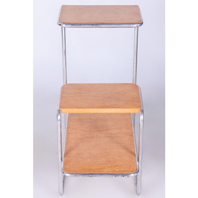 1930s Bauhaus Étagères in Birch Wood attributed to Robert Slezák and Arnošt Beck, 1930s, Set of 2 For Sale - Image 5 of 15