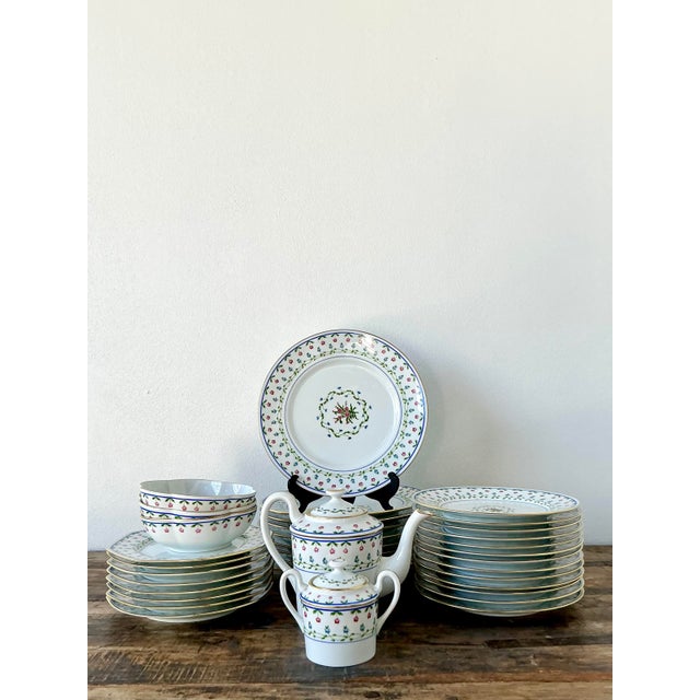 Shabby Chic Vintage Regency Ceralyne Limoges “Lafayette” Floral China - Set of 35 For Sale - Image 3 of 9