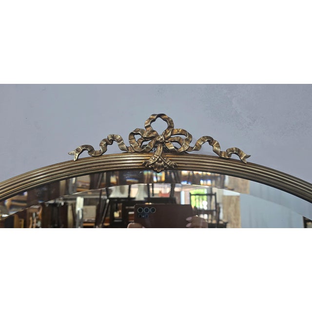 Late 19th Century Victorian Oval Brass Mirror, 1880 For Sale - Image 5 of 9