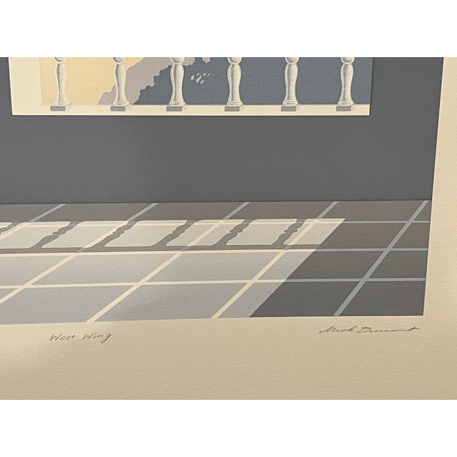 Printmaking Materials 1980s Mick Durrant Signed Serigraph Pair East Wing & West Wing Limited Edition Prints For Sale - Image 7 of 14