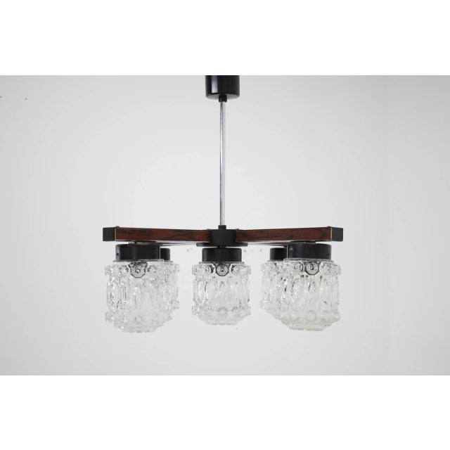 Vintage Glass Chandelier, 1970s For Sale - Image 9 of 11