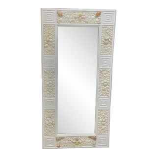 Handmade Seashell-Framed Full-Length Mirror For Sale