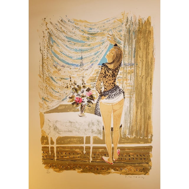 Pierre Lelong, Claudine De Colette Semi-Nude, 1960, Original Signed Lithograph For Sale