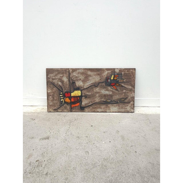 Ceramic Wall Plaque in Enameled Lava Stone by JG Picard, 1970s For Sale - Image 7 of 7