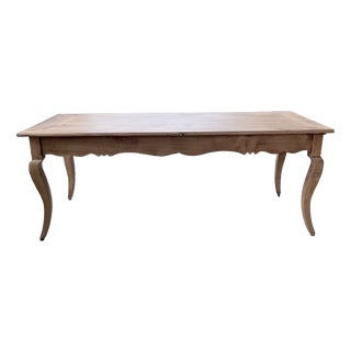 Cherrywood Farmhouse Table with Curved Legs, 19th Century For Sale