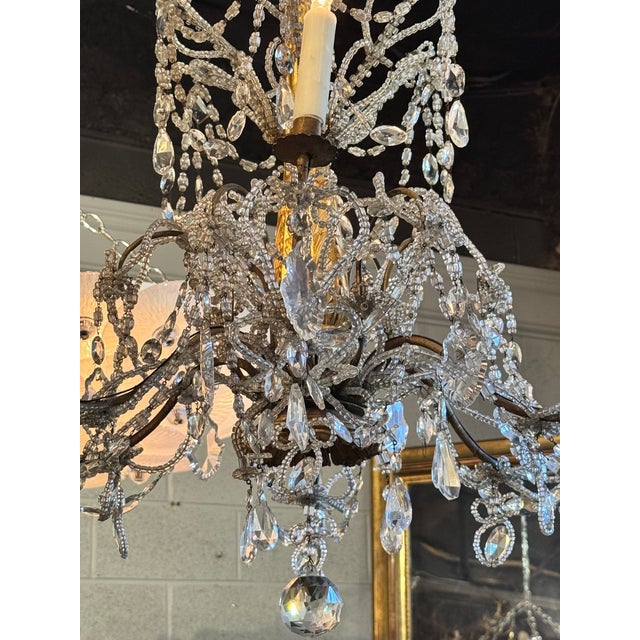 19th C. Italian Giltwood and Crystal Chandelier For Sale In Dallas - Image 6 of 8