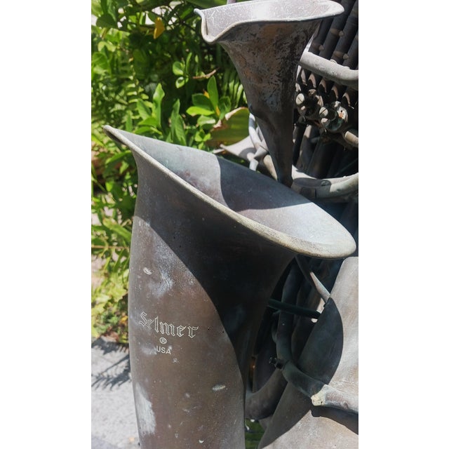 ​Vintage Outdoor Garden Fountain of Sculpted Mid-Century Brass Musical Instruments- 6 Ft+ Kinetic Water Feature For Sale - Image 11 of 18
