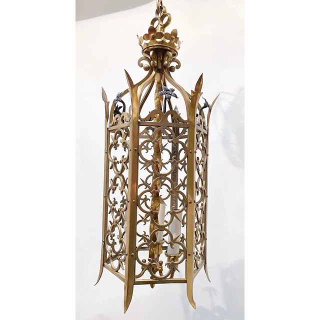 Metal Vintage Brass Lantern For Sale - Image 7 of 7
