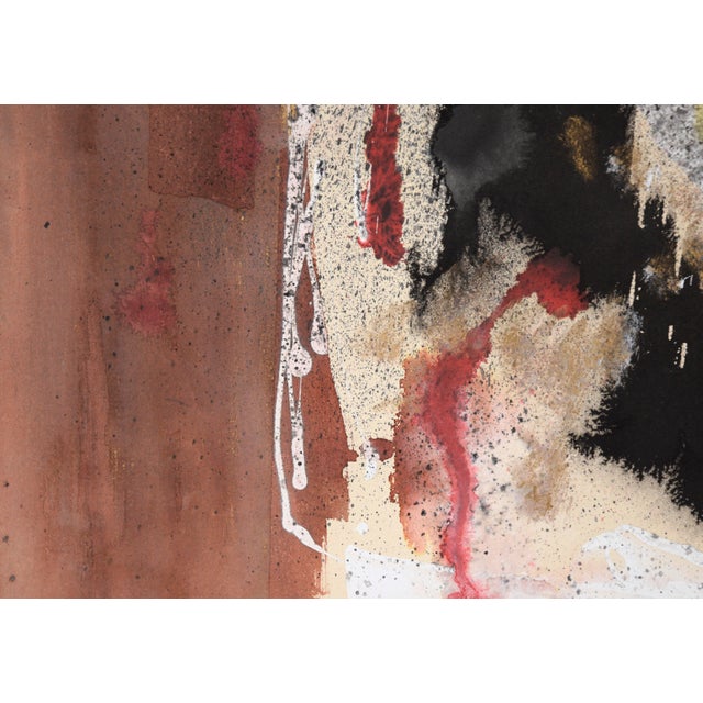 "Soweto" Figurative Abstract Expressionist in Acrylic on Paper by Ricardo De Silva For Sale - Image 4 of 9