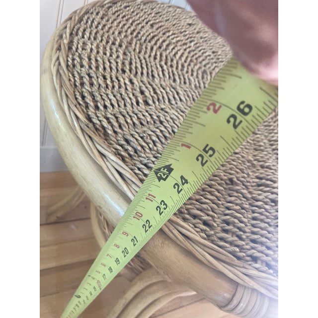 Wood Vintage Rattan and Cane Two Tier Side Table For Sale - Image 7 of 8