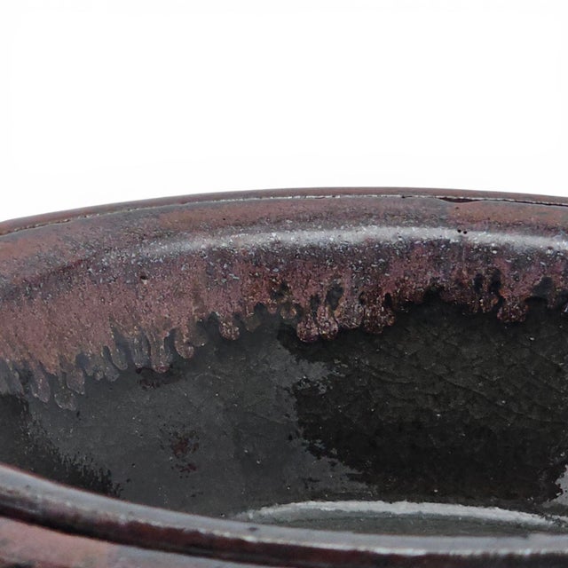 Ceramic Vintage California Studio Pottery Double Wall Perforated Ikebana Stoneware Bowl For Sale - Image 7 of 11