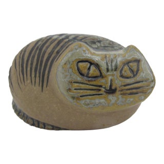 Lisa Larson Lilla Zoo Series Cat Loaf Stoneware Gustavsberg Sweden Figurine For Sale
