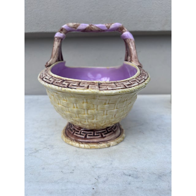 Late 19th Century 19th Century English Majolica Basket For Sale - Image 5 of 7