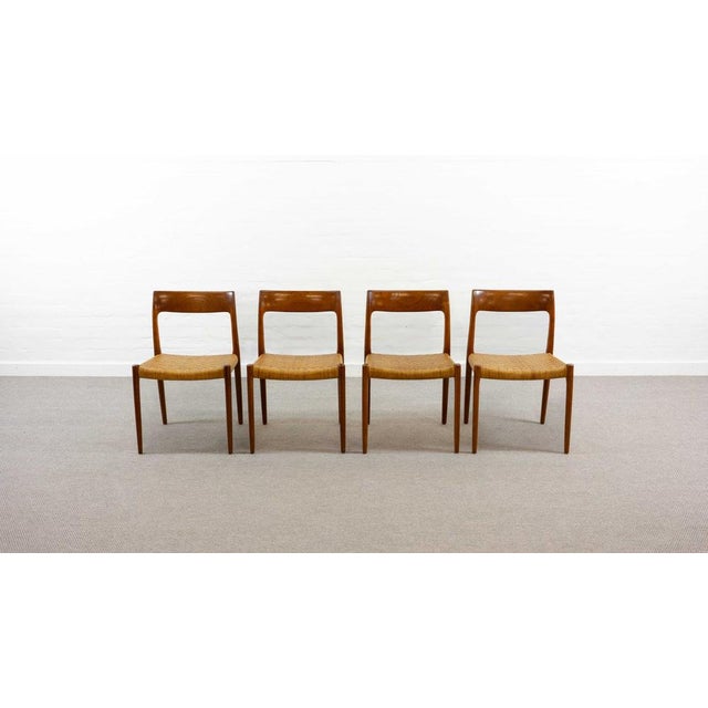 Teak Model 77 Chairs by Niels O. Möller for J.L. Møllers, Denmark, Set of 4 For Sale - Image 3 of 18