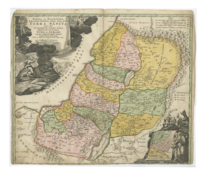Holy Land Map of Judaea Palestina from Homann, 1710s