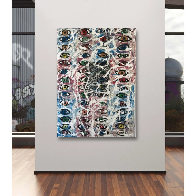 Abstract Matthew Izzo Abstract Oil Painting on Canvas 1990 Titled, Everybody For Sale - Image 3 of 8