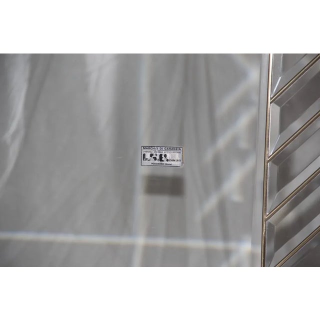 Mid-Century Italian Brass and Crystal Mirror, 1970s For Sale - Image 11 of 12