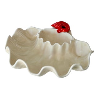 Vintage Metlox California Pottery Shrimp Shell Serving Dish For Sale