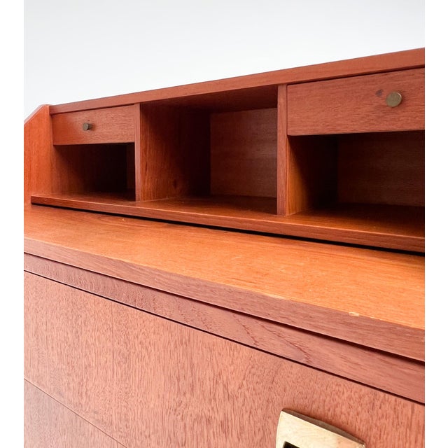 Wood Danish Brown Secretary, 1960s For Sale - Image 7 of 15