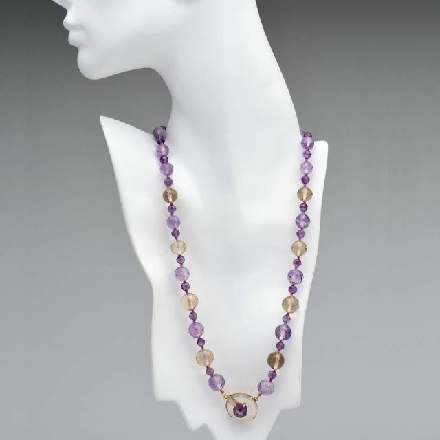 Contemporary 14KY Amethyst & Citrine Necklace For Sale - Image 3 of 3