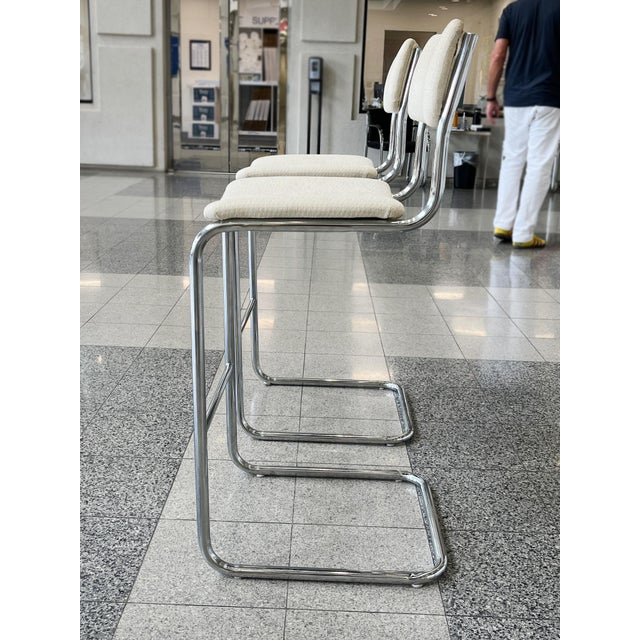 Bauhaus Style Tubular Chromed Steel Barstools - A Pair For Sale In New York - Image 6 of 15