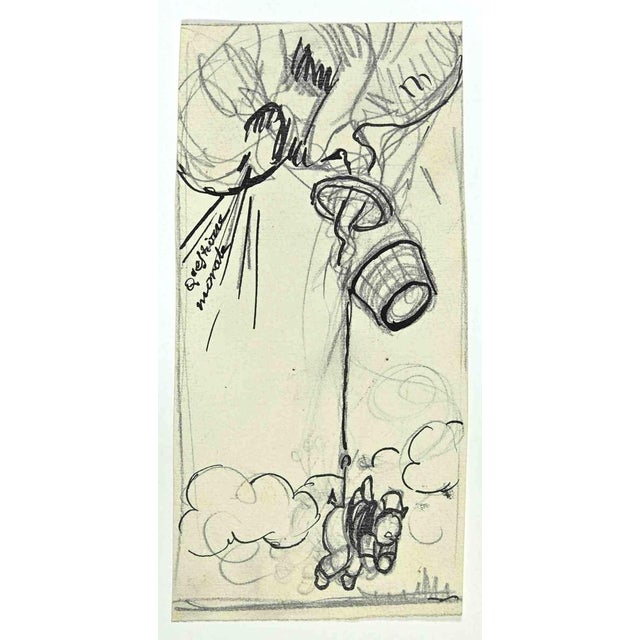 The Fall is a drawing artwork realized by Gabriele Galantara in early 20th century Pencil and china ink on paper Good...